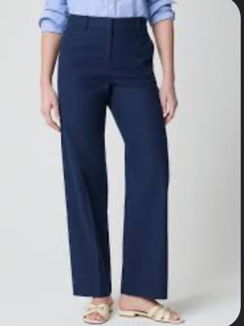 NWT J Crew Factory Linen Blend Remy Full Length Wide Leg Pant